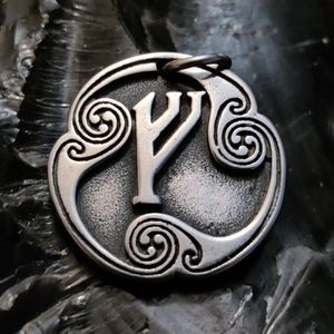 FEHU Elder Futhark Rune Stainless Steel pendant necklace Norse Viking #058